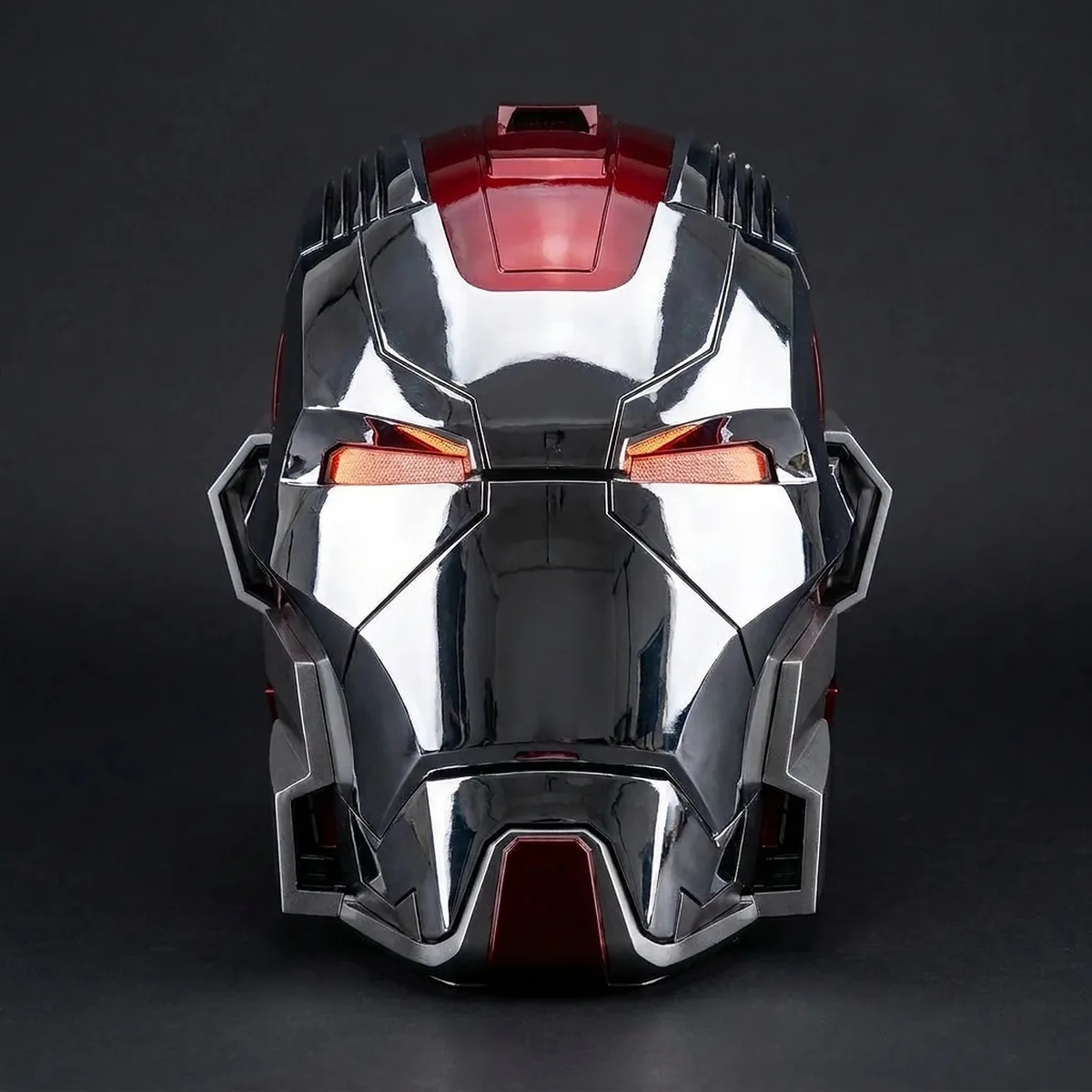 MK17 Heartbreaker in Silver x Red, mirror silver faceplate with a red crown stripe