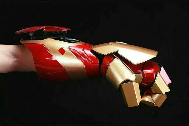 Iron Man Mark 42 arm worn with the armour panels opened